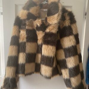 12th Tribe Brown and Tan Teddy Jacket